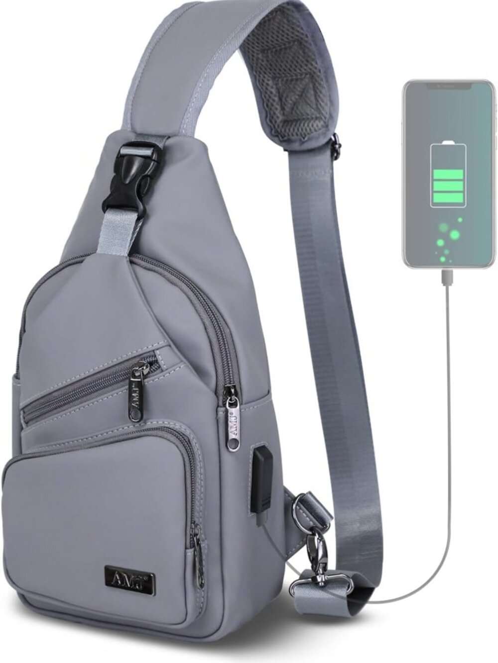 Unisex Crossbody Sling Bag, Casual Shoulder Backpack, Chest Daypack for Travel